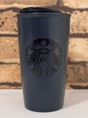 Starbucks Ceramic Navy Blue Travel Cup